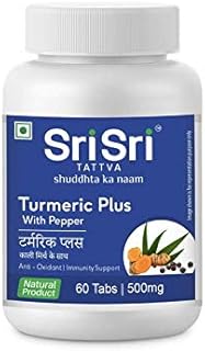 Sri Sri Ayurveda Tattva Turmeric Plus,60 Tabs 500mg- Pack 5 (Ayurveda-99)