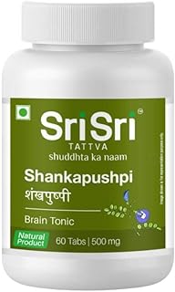 Sri Sri Tattva Shankapushpi - Herbal, Pure Extract, 60 Tabs, 500mg - Pack of 2