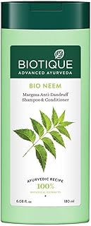 Biotique Fresh Neem Anti Dandruff Shampoo and Conditioner | Controls Dandruff | Eliminates Dryness, Flaking, and Itching | Hair Looks Fresh and Lustrous |Suitable for All Skin Types | 180ml