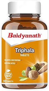 Baidyanath Triphala 60 Tablets- Supports Healthy Digestion | Improves Bowel Wellness| Relieves Constipation (Pack of 1)