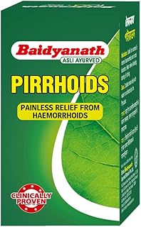 Baidyanath Pirrhoids Tablets | Arshoghini Bati, Prawal Pisti, Jamikand, Mesua Ferra, Vetiveria Zizanioides, Commiphora Myrrha Blend | 50 Tablets
