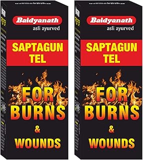 Baidyanath Saptgun Tail – 50ml (Pack of 2) | With Haritaki, Amla, Neem, Eucalyptus & Camphor | For Skin Care, Burns & Wounds