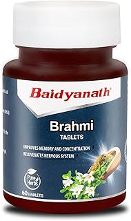 Baidyanath Brahmi Tablets - 60 Tab | Helps To Handle Life’s Daily Stress | Promotes Mind Relaxation| (Pack of 1)