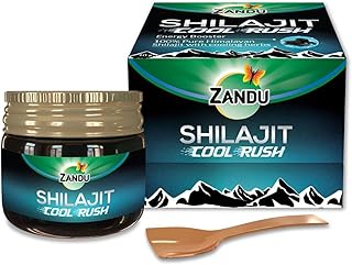 Zandu Shilajit Cool Rush Resin 10g: The 1st ever with heat balancing ingredients for ALL Seasons | Boost Strength & Stamina | >70% Fulvic acid