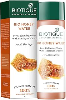 Biotique Honey Water Pore Tightening Brightening Toner with Himalayan Waters |Maintains pH Balance| Moisturized and Hydrated Skin | |100% Botanical Extracts| Suitable for All Skin Types | 120ml