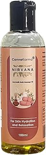 CannaKarma Nirvana Ayurvedic Massage Oil For Full Body Relax 100 ml | With Ashwagandha, Jasmine, Almond, Hemp Seed & Sunflower Oil | Deep Skin Hydration, Calming Stress Relief & Aromatherapy Benefits