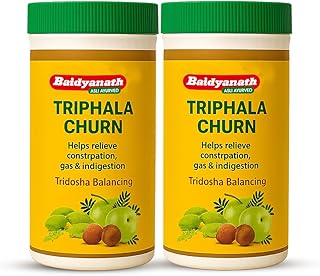 Baidyanath Triphala Churna | Helps Relieve Constipation |Quick Acidity & Gas Relief | Enriched with Amla - 200 gm (Pack of 2)