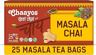 Chaayos Rich Masala Chai Tea Bag, Premium Assam Tea, 100% Natural Ingredient Spices (25 tea bags)