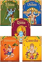 Children's First Mythology Stories (Illustrated) - Pack of 5 books (Ram, Shiva, Hanuman, Ganesha, Vishnu) - Storybook for Kids - Folklore - Traditional Values - 6 years to 10 years
