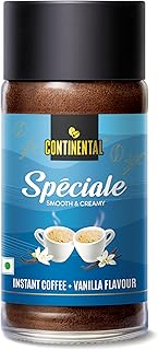 Continental Speciale | Vanilla Flavoured Coffee | 50 gm Jar | Makes 25 Cups | Instant flavored Coffee for both Hot & Cold Coffee | Medium Roast