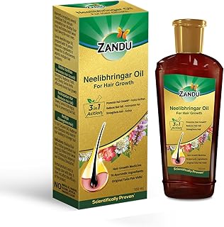 Zandu Neelibhringar Oil (100ml): 100% Ayurvedic Hair Growth Oil | 3-in-1 Action | Scientifically Proven For Hair Growth | Reduces Hair Fall | Strengthens Hair | 16 Potent Ingredients | Taila Pak Vidhi