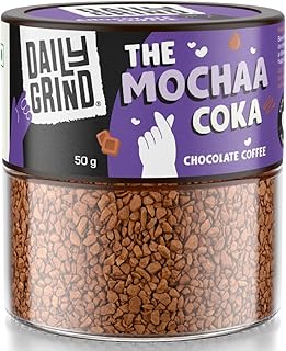 DAILYGRIND The Mochaa Coka Chocolate Coffee - 50g Jar | 100% Arabica | Rich & Velvety | Freeze-Dried Instant Coffee with Natural Chocolate Flavor | Makes 25 Cups