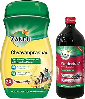 Zandu Chavanprashad, Sugarfree Revitalizer, Ayurvedic Immunity Booster, Builds Energy & Stamina - 900 Gm & Pancharishta, 650 Ml