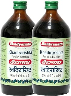Baidyanath Asli Ayurved Khadirarishta | Ayurvedic Syrup for Skin Disorders | Blood Purifier, 450 ml - (Pack Of 2)