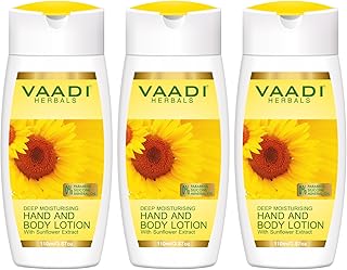 Vaadi Herbals Hand and Body Lotion with Sunflower Extract, 110ml x 3