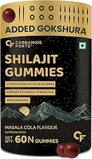 Carbamide Forte Shilajit Gummies For Men With Swarna Bhasma,Gokshura,Ashwagandha | Himalayan Shilajit For Men | Shilajeet Original | Shilajeet Gummies | 60 Veg Gummies