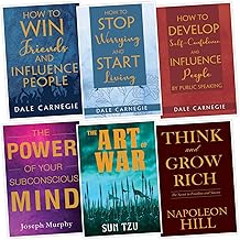 Pack of 6 Self Help Book for Adult - How to Self Confidence, Stop Worrying, Win Friends, Subconscios Mind, Think & Grow and Art of War