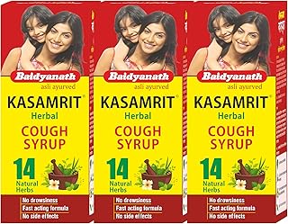 Baidyanath Kasamrit - Herbal Cough Syrup - 100 ml (Pack of 2)