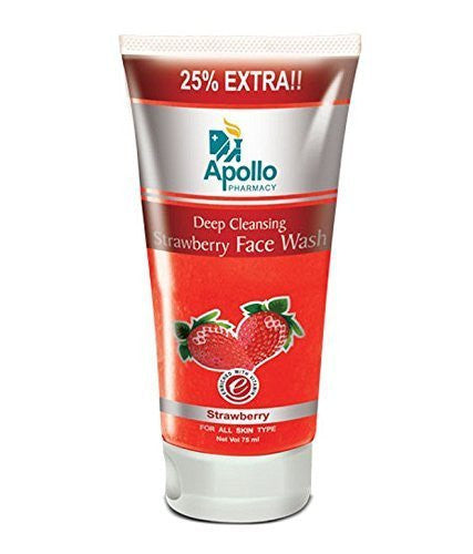 Buy Apollo Pharmacy Facewash Strawberry 60ml X 2 (Pack Of 2) online for USD 20.51 at alldesineeds