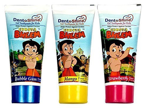 Buy Chhota Bheem Dento Shine Gel Toothpaste For Kids - Pack Of 3 Flavors 80 gms online for USD 19.26 at alldesineeds