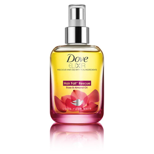 Dove Elixir Hair Fall Rescue Rose & Almond Hair Oil, 90ml - alldesineeds