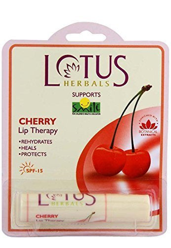 Buy Pack of 3 Lotus Herbals Lip Therapy Cherry, 4gms each (Total 12 gms) online for USD 13.55 at alldesineeds