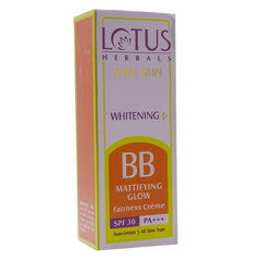 Buy Lotus Safe Sun BB Mattifying Glow SPF30,PA+++,20gm online for USD 8.95 at alldesineeds