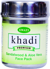 Khadi Premium Herbal Sandalwood and Aloe Vera Face Pack, 50g - alldesineeds
