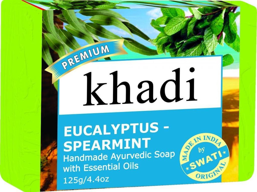 Khadi Premium Eucalyptus Spearmint Soap, 125g - alldesineeds