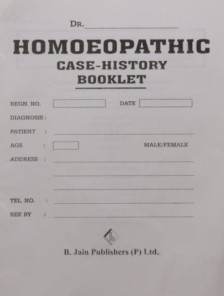 Homeopathic Case History Booklet [Paperback] [Jun 30, 2000] B. Jain] [[ISBN:8180565165]] [[Format:Paperback]] [[Condition:Brand New]] [[Edition:1]] [[ISBN-10:8180565165]] [[binding:Paperback]] [[manufacturer:B Jain Pub Pvt Ltd]] [[number_of_pages:32]] [[publication_date:2000-06-30]] [[brand:B Jain Pub Pvt Ltd]] [[ean:9788180565168]] for USD 10.86