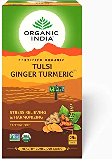 2 Pack of Organic India Tulsi Ginger Turmeric - 25 Tea Bags