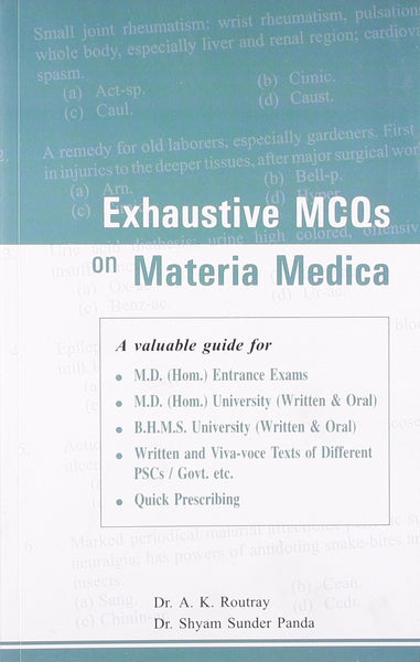 Exhaustive MCQs on Materia Medica [Jan 01, 2007] Routray, A. K. and Panda, Sh]