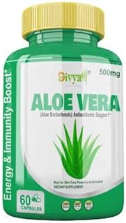 Divya Shree Aloevera Capsule Support Healthy Skin, Healthy Hair & Digestive System 500mg (60Capsules)