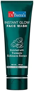 Dr Batra's Instant Glow Face Wash, Enriched with Echinacea & Turmeric, Repairs Skin Damage, Prevents infections, Face Wash for Skin Complexion & Glowing skin, Paraben & Silicone free(100g)