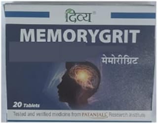 Patanjali Divya Memorygrit 20 Tablets Ayurvedic Supplement for Memory Focus and Brain Health Support (Pack of 1)