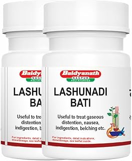 Baidyanath Asli Ayurved Lashunadi Bati | Supports Digestive Health | Relieves Indigestion & Gas | Ayurvedic Herbal Tablets - 80 Tablets (Pack of 2)