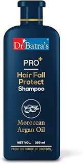 Dr Batra's PRO+ Hair Fall Protect Shampoo-350 ml | Sulphate Free Moroccan Argan Oil Shampoo for Men & Women (Pack of 1)