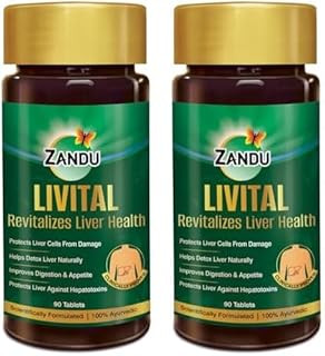Zandu Livital tablets |100% Ayurvedic Ingredients | Protects Liver against various Hepatotoxins| Beneficial in Fatty Liver| Improves Digestion and Appetite & Aids in Liver Detox (Pack of 2)