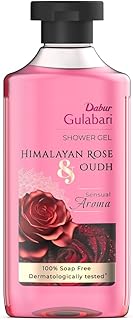 Dabur Gulabari Shower Gel-Himalayan Rose & Oudh - 250ml | Sensual Aroma | Luxurious body wash | Radiant Rose glow | No Parabens & Silicones | 99% Pure Glycerine | 100% soap free body wash