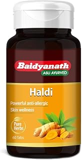 Baidyanath Haldi Tablets - 60 Tablets | Ayurvedic Turmeric Supplement | With Haridra Extract | Supports Skin, Immunity & Liver Function |