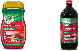 Zandu Kesari Jivan – Ayurvedic Immunity Booster for Adults and Elders, Builds Energy, Strength & Stamina, Strengthens Bones, Enriched Revitalizer, 900g & Zandu Pancharishta, 650 ml