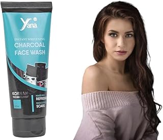 Yana Instant Brightening Activated Charcoal Face Wash Cleanser Glow for Clean Face | Charcoal Facewash For Girls