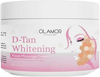 OLAMOR D-TAN Brightening Face Massage Cream – Removes Tan, Brightens Skin, and Restores Natural Glow | Enriched with Nourishing Ingredients for Smooth, Even-Toned Skin | Suitable for All Skin Types