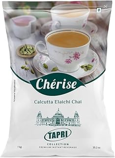 Cherise Tapri Calcutta Elaichi Chai 1kg | Instant Cardamom Tea Premix Powder for Vending Machine | Authentic Indian Chai | Low Caffeine | Easy to Prepare | Makes ~100 Cups