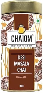 CHAIOM - 100Gm Desi Indian Masala Chai | Black Tea | Loose Leaf | Natural Flavour | 100% Natural Spices | Cinnamon Elaichi Flavour With Black Pepper Clove | Help to Boost Immunity