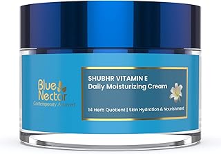Blue Nectar Anti Aging Cream for Women for Wrinkles Fine Lines with Plant Based Vitamin C Vitamin E 14 Herbs 50g