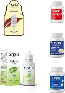 Sri Sri Tattva Immunity Building Kit - Need of the Hour - Combo Pack (1 Shakti Drops, 1 Tulasi Arka, 1 Kabasura Kudineer, 1 Turmeric Plus, 1 Immugen Tab)