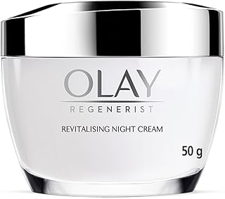 Olay Regenerist Revilatising Night Cream | Hydrated, Plump, Bouncy Skin | With Hyaluronic Acid, Niacinamide and Peptides | Normal, Oily, Dry, Combination Skin | 50g