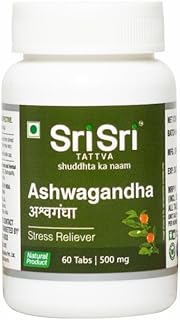 Sri Sri Tattva Ashwagandha Tablet | Ashwagandha Supplements | Immunity Booster | Helps Relieve Anxiety & Stress | Rejuvenates Mind & Body | 60 Tablets – 500 Mg