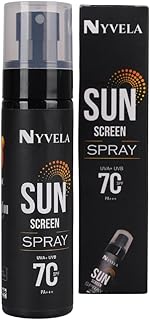 Nyvela Sunscreen Spray with Vitamin E, Sheer Zinc | UVA +UVB, SPF 70 PA+++ | Broad Spectrum Protection | Matte | Transparent | Protect From Harmful Rays | Easy Reapplication | Water Resistant 100 ml
